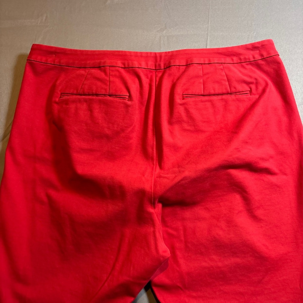 Boden Red Cropped Pants Women's Size 18R Straight Leg Casual Office - Picture 3 of 9